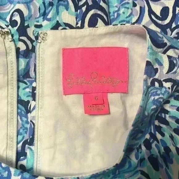 Lilly Pulitzer NWOT Mila Stretch Shift Dress Light Aqua Spritz  Size 6 - Picture 9 of 13